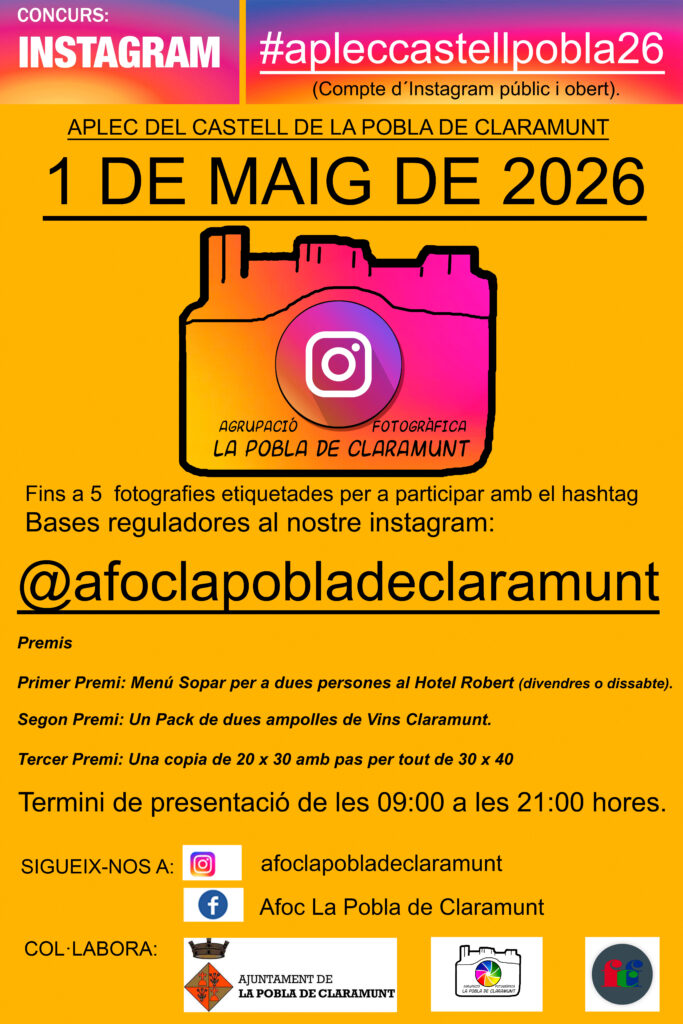 Concurs de Instagram Aplec del Castell de La Pobla de Claramunt,